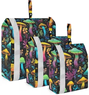 Watercolor Mushrooms Fall Packing Cubes for Travel 3 Set Compression Packing Cube Luggage Packing Organizers for Travel Compression