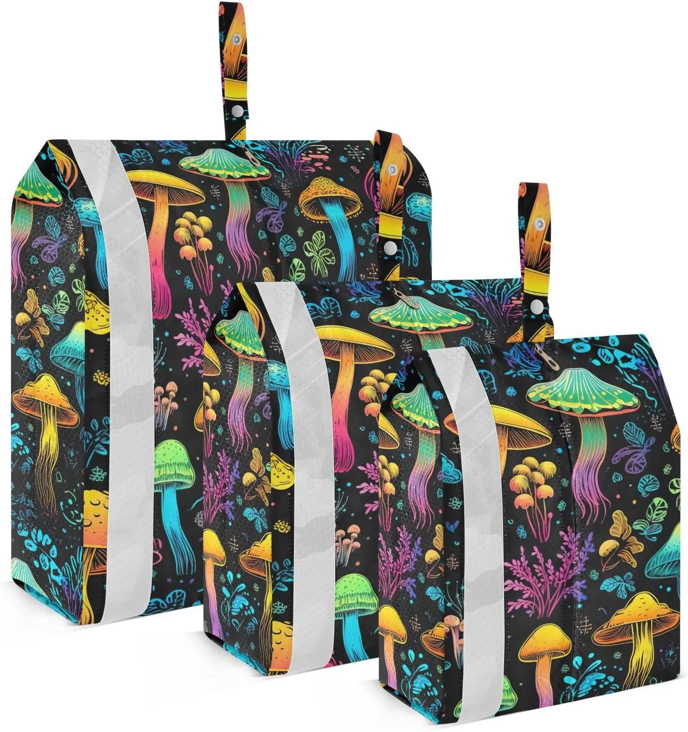 Watercolor Mushrooms Fall Packing Cubes for Travel 3 Set Compression Packing Cube Luggage Packing Organizers for Travel Compression