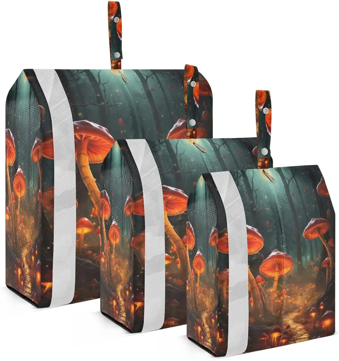 Watercolor Mushrooms Packing Cubes for Travel 3 Set Compressible Packing Cubes Luggage Packing Organizers for Luggage