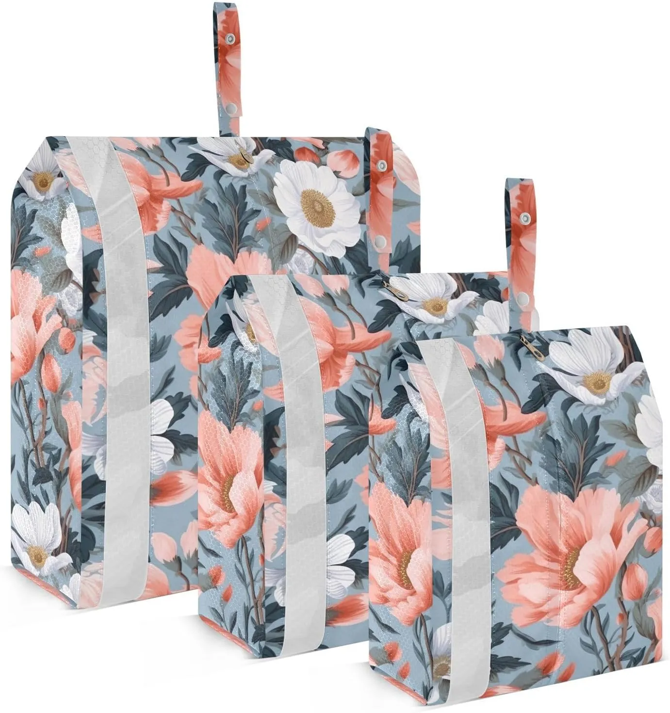 Watercolor Spring Flowers Pink Packing Cubes for Travel 3 Set Compression Travel Cubes Luggage Cubes for Woman Man
