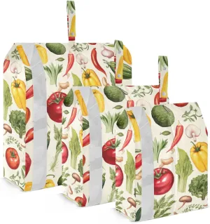Watercolor Vegetables Carrots Tomatoes Packing Cubes for Travel 3 Set Packing Compression Cubes Suitcase Organizer for Packing
