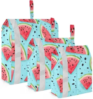 Watermelon Spot Blue Packing Cubes for Travel 3 Set Compression Travel Bags Suitcase Organizer Bags for Travel