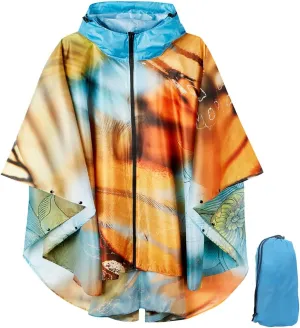 Waterproof Hooded Lightweight Rain Poncho for Adults Women Men with Pockets Unisex Fashion Zipper Jacket Coat