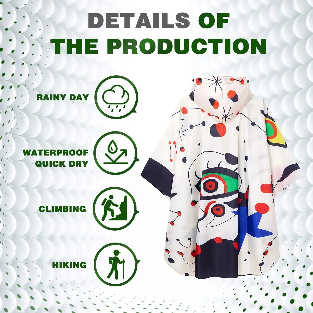 Waterproof Hooded Lightweight Rain Poncho for Adults Women Men with Pockets Unisex Fashion Zipper Jacket Coat