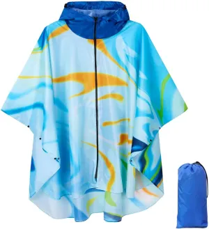 Waterproof Hooded Lightweight Rain Poncho for Adults Women Men with Pockets Unisex Fashion Zipper Jacket Coat
