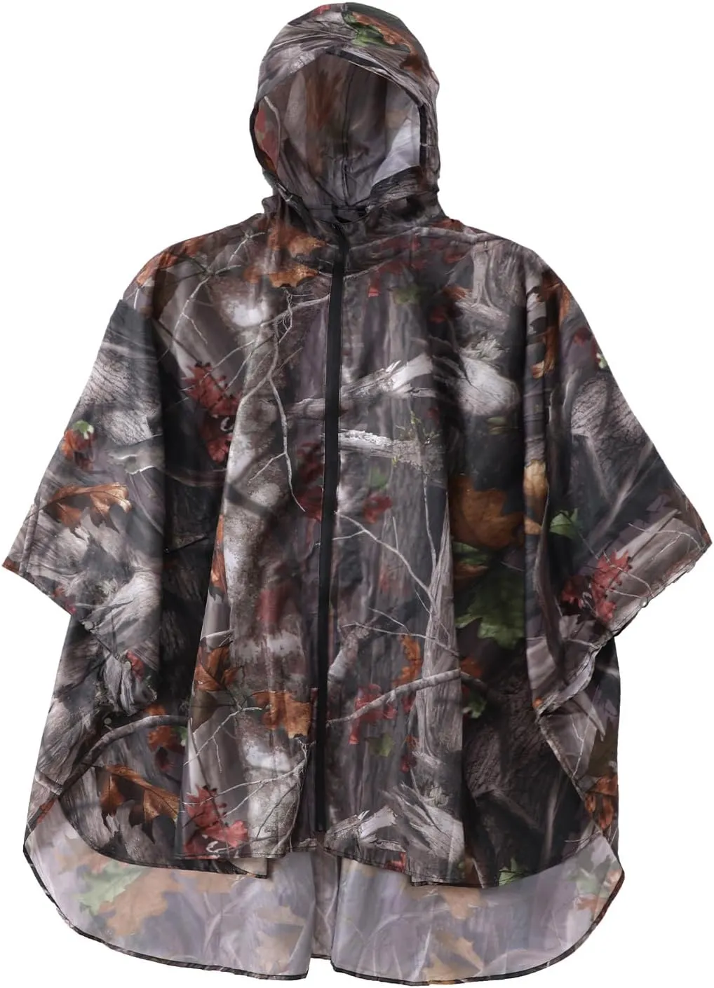 Waterproof Hooded Lightweight Rain Poncho for Adults Women Men with Pockets Unisex Fashion Zipper Jacket Coat
