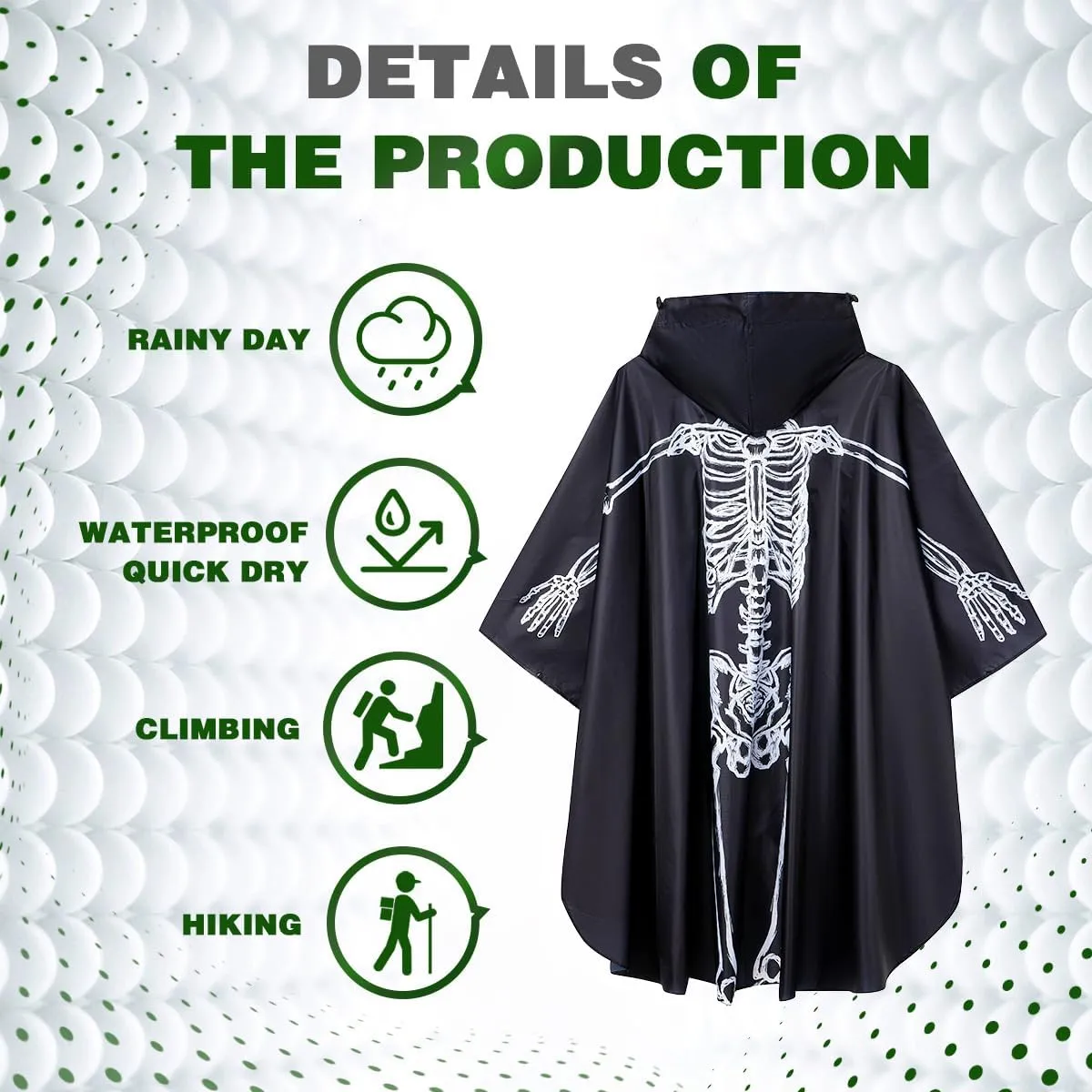 Waterproof Hooded Lightweight Rain Poncho for Adults Women Men with Pockets Unisex Fashion Zipper Jacket Coat