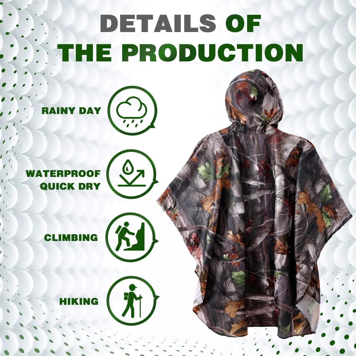 Waterproof Hooded Lightweight Rain Poncho for Adults Women Men with Pockets Unisex Fashion Zipper Jacket Coat