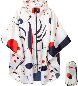 Waterproof Hooded Lightweight Rain Poncho for Adults Women Men with Pockets Unisex Fashion Zipper Jacket Coat