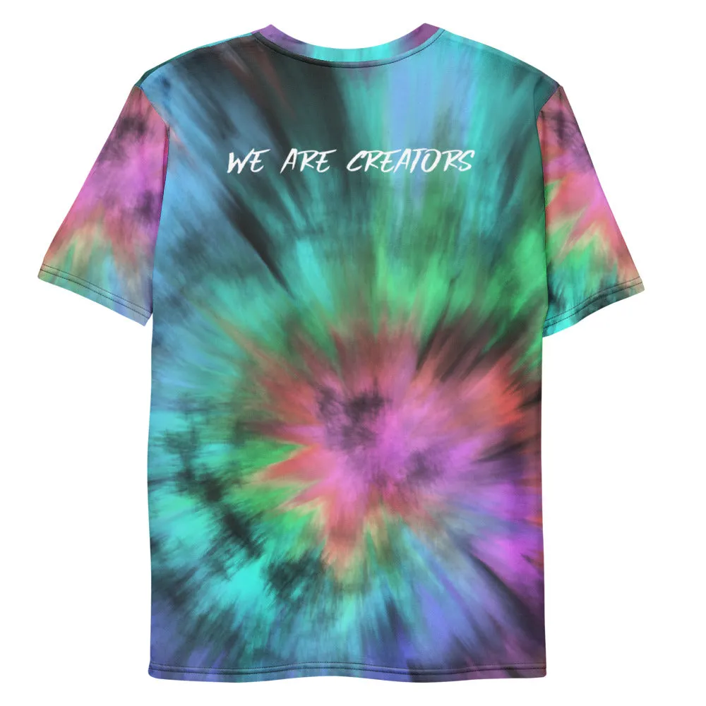 'We are creators' men's all-over tie-dye shirt