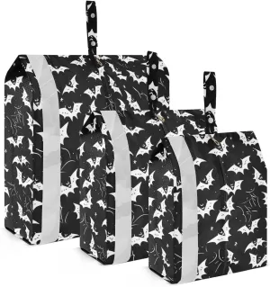 White Bats Black Halloween Packing Cubes for Travel 3 Set Packing Compression Cubes Luggage Bags for Organization