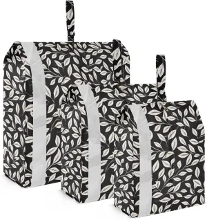 White Black Leaves Leaf Packing Cubes for Travel 3 Set Packing Cubes Large Luggage Cubes for Travel Accessories