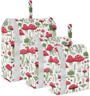 White Mushrooms Packing Cubes for Travel 3 Set Travel Packing Cubes Luggage Packing Organizers for Suitcases