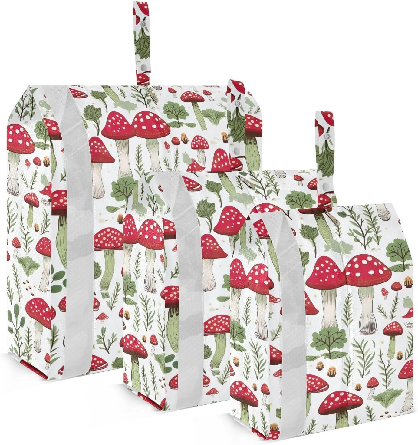 White Mushrooms Packing Cubes for Travel 3 Set Travel Packing Cubes Luggage Packing Organizers for Suitcases