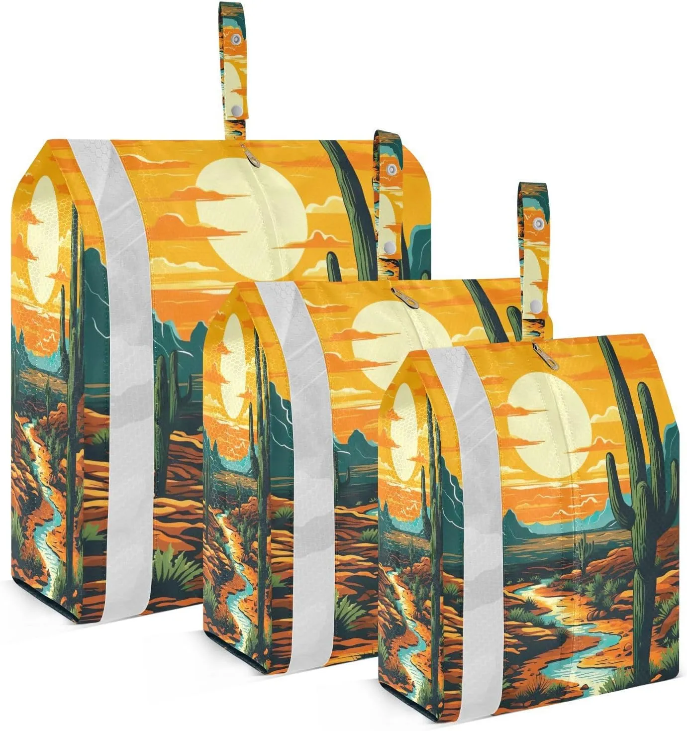 Wilderness Cactus Sunset Packing Cubes for Travel 3 Set Travel Bags Organizer Luggage Cubes for Suitcases