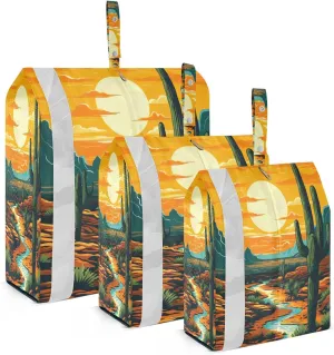 Wilderness Cactus Sunset Packing Cubes for Travel 3 Set Travel Bags Organizer Luggage Cubes for Suitcases