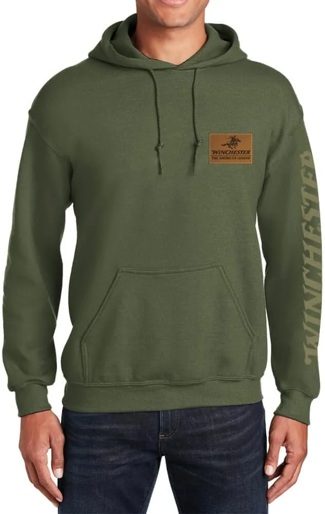 Winchester Legend Collection Rider Crest Banner Made in the USA Fleece Pullover Hooded Sweatshirt for Men