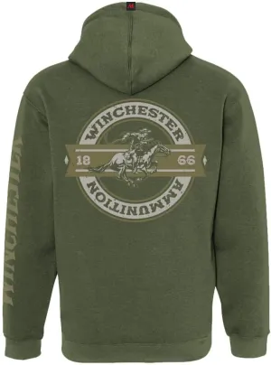 Winchester Legend Collection Rider Crest Banner Made in the USA Fleece Pullover Hooded Sweatshirt for Men