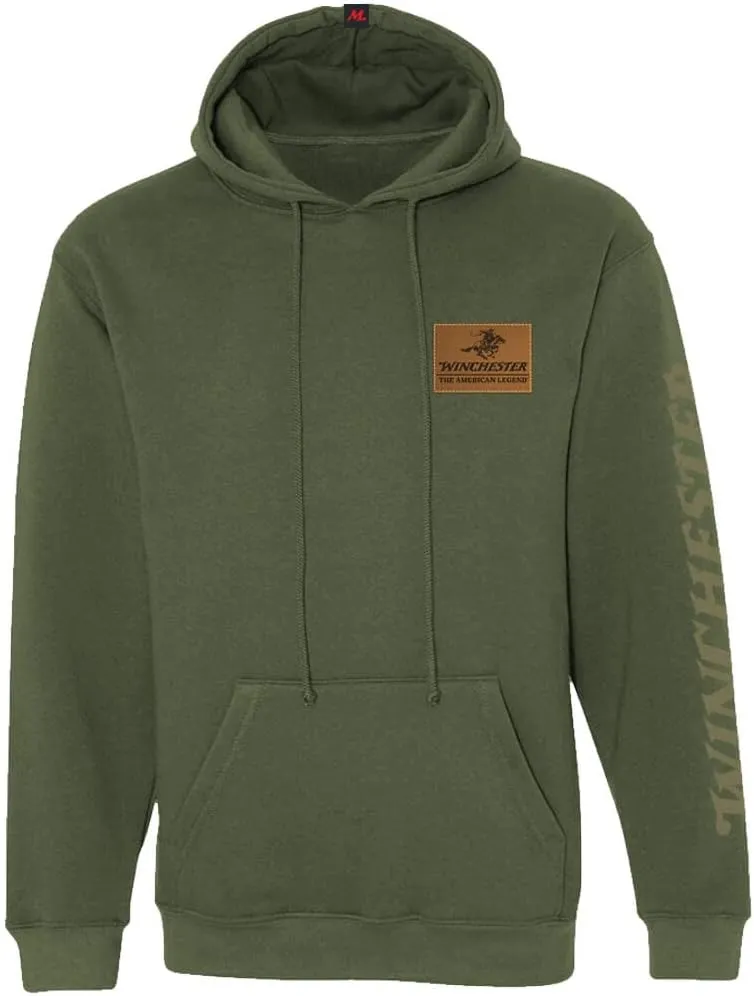 Winchester Legend Collection Rider Crest Banner Made in the USA Fleece Pullover Hooded Sweatshirt for Men
