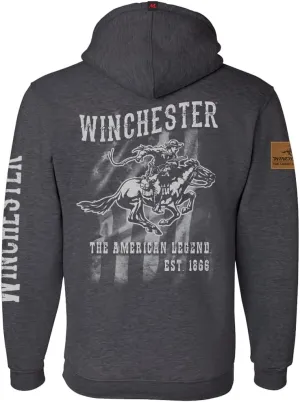 Winchester Legend Collection Rider Flag Made in the USA Printed Fleece Pullover Hooded Sweatshirt for Men