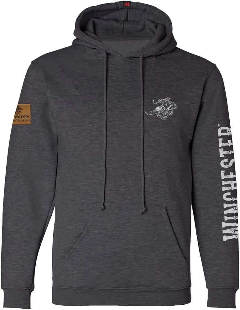 Winchester Legend Collection Rider Flag Made in the USA Printed Fleece Pullover Hooded Sweatshirt for Men