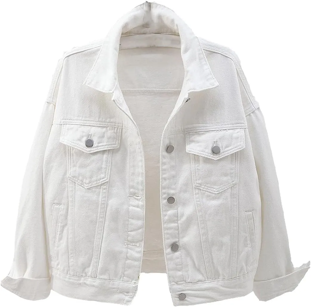 Women's Denim Cotton Button Closed Long Sleeve Solid Color Jacket With Pockets