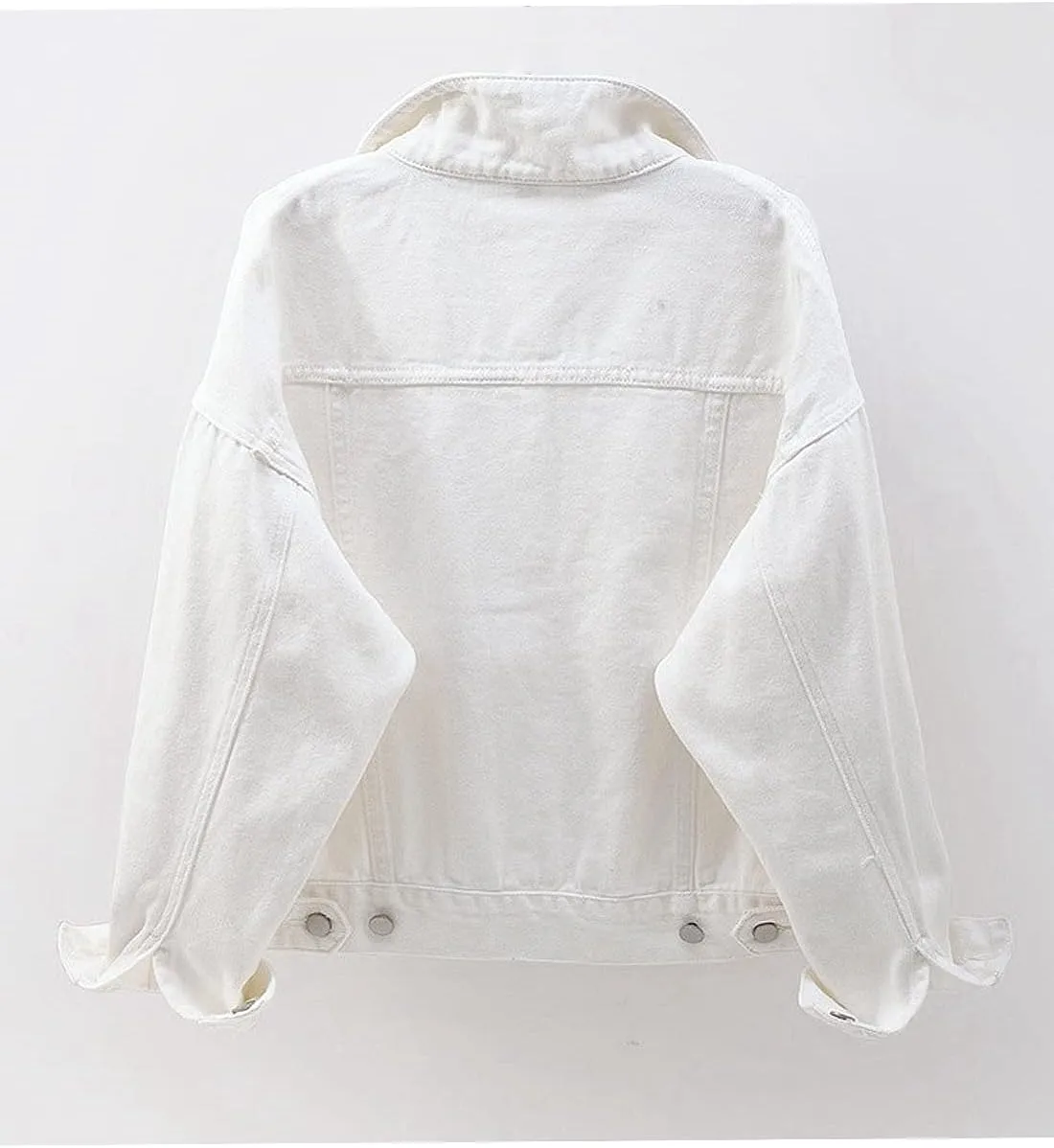 Women's Denim Cotton Button Closed Long Sleeve Solid Color Jacket With Pockets