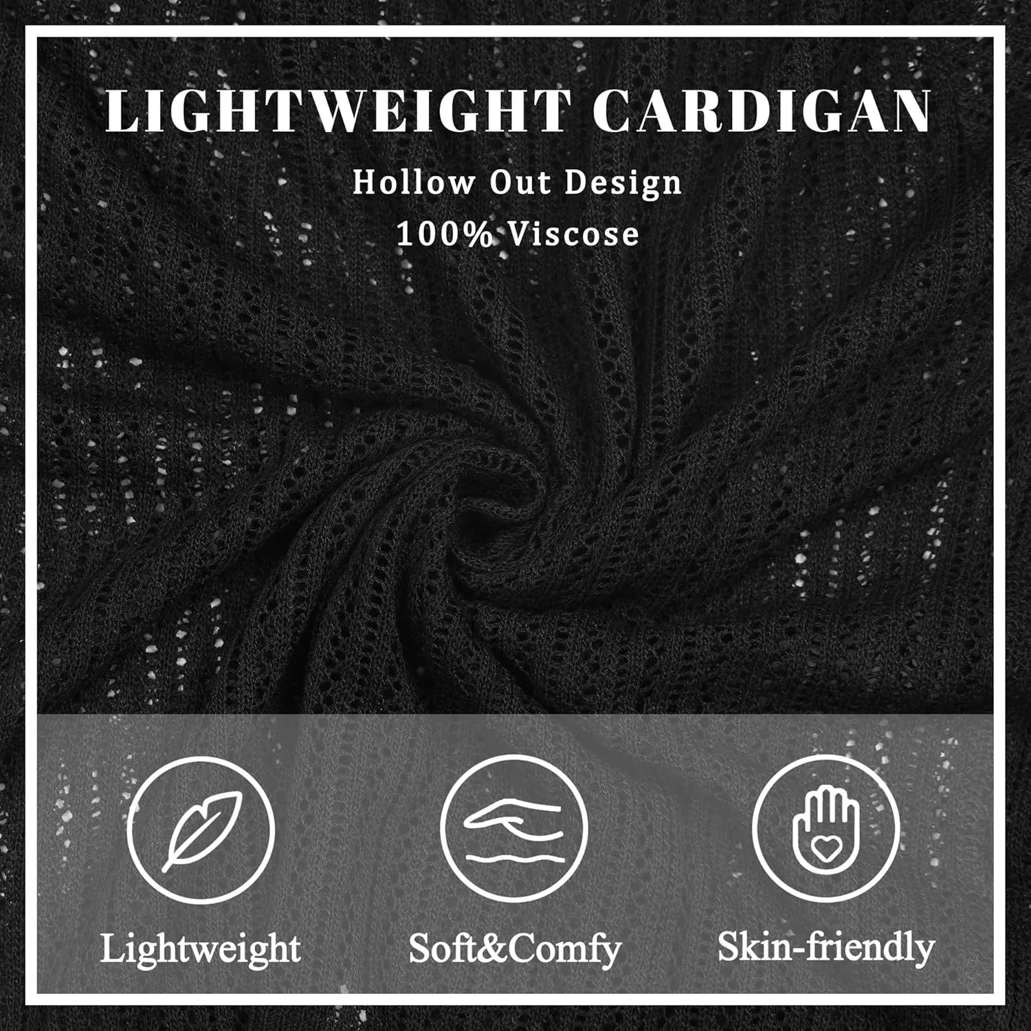 Women's Short Sleeve Summer Hollow Out Crew Neck Button Down Cardigan Sweater