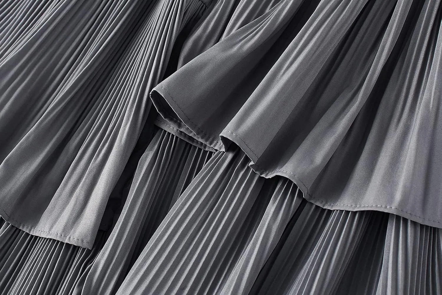 Womens Tulle Skirts Elastic Waisted Draped A-Line Pleated Long Skirt Stylish Comfy Midi Skirt