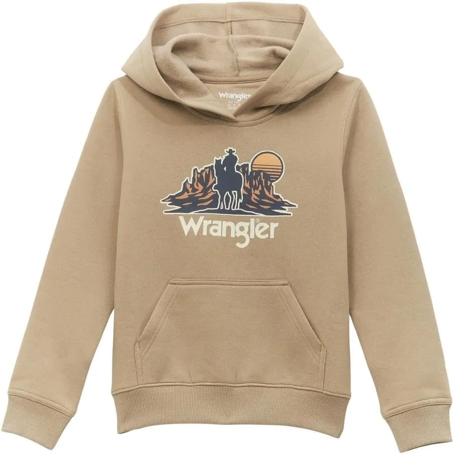 Wrangler Boy's Cowboy Trench Coat Hoodie Tan S