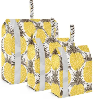 Yellow Pineapples Fruits Packing Cubes for Travel 3 Set Packing Compression Cubes Suitcase Organizer Bags Set for Travel