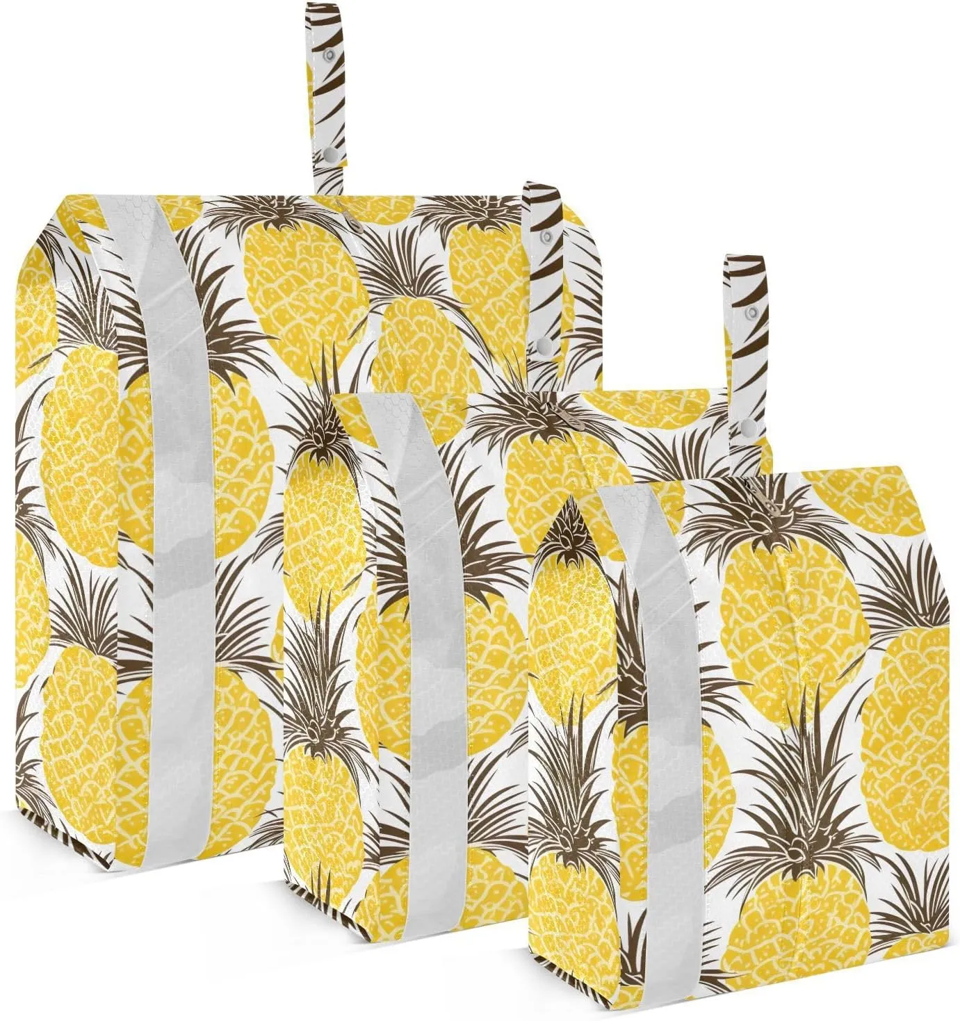 Yellow Pineapples Fruits Packing Cubes for Travel 3 Set Packing Compression Cubes Suitcase Organizer Bags Set for Travel