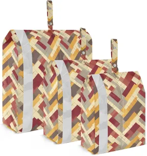 Yellow Red Plaid Packing Cubes for Travel 3 Set Travel Packing Cubes Luggage Organizers for Travel