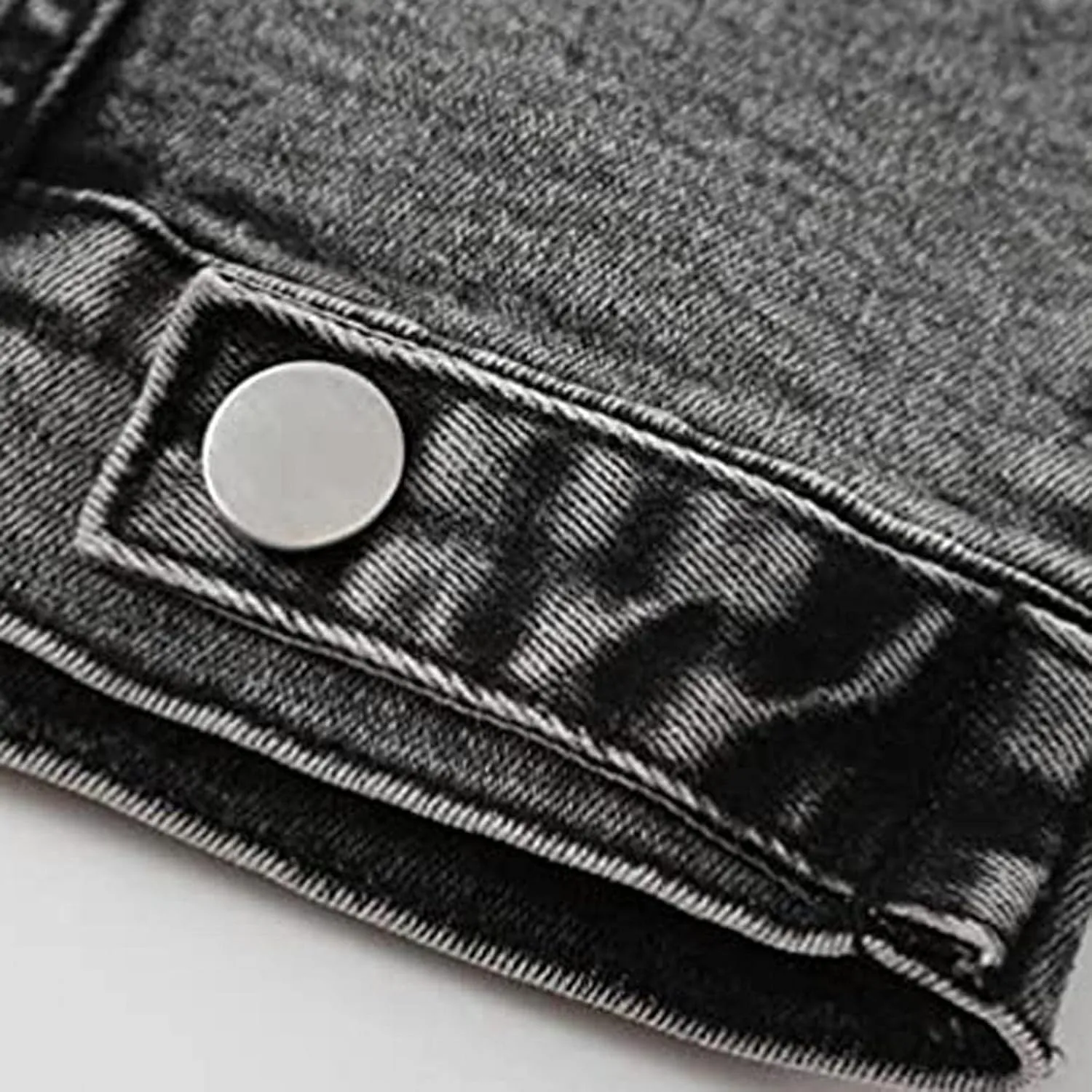 ZHUER Women's Oversize Denim Jacket Vintage Detachable Hoodies Casual Long Sleeve Button Up Boyfriend Jean Coat with Pocket